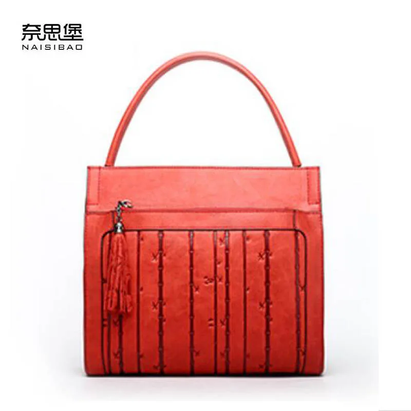 NAISIBAO новая женская сумка из натуральной кожи роскошные сумки женские