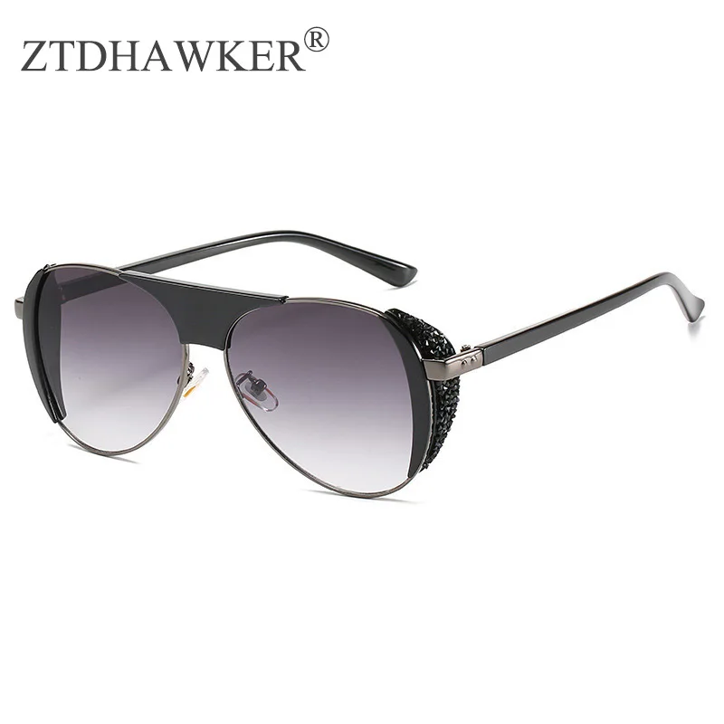 Панк большая оправа солнцезащитные очки модные мужские и женские дикие лягушки