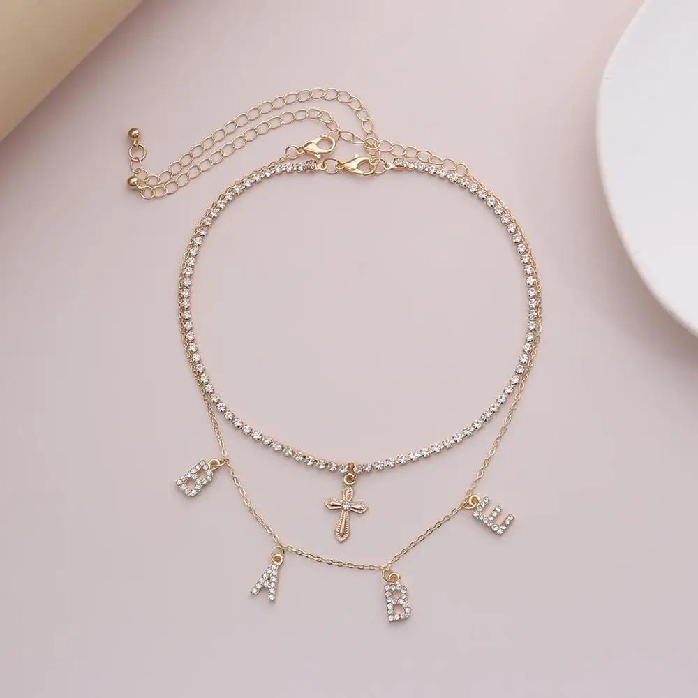 2 шт./набор блестящие ожерелья-Чокеры Стразы для девочек сексуальное ожерелье с