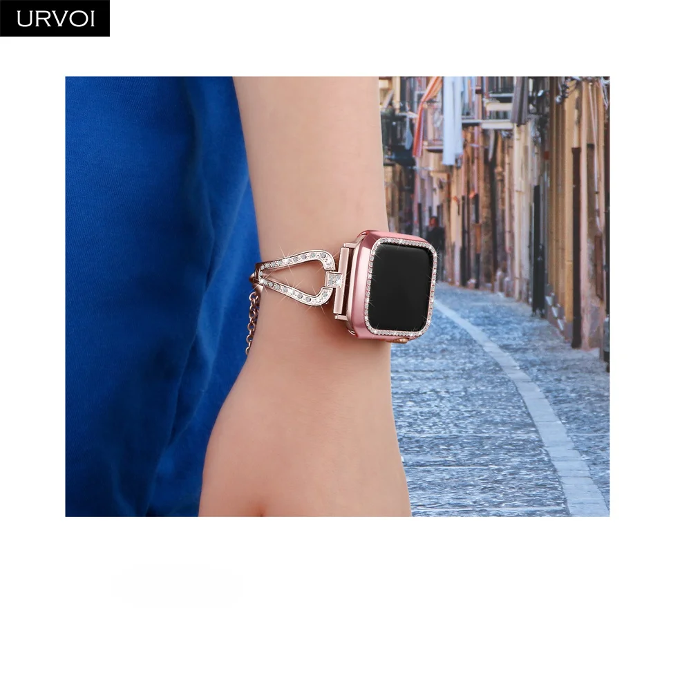 Бампер URVOI для apple watch 4 3 2 пластиковый чехол iwatch с гальваническим покрытием