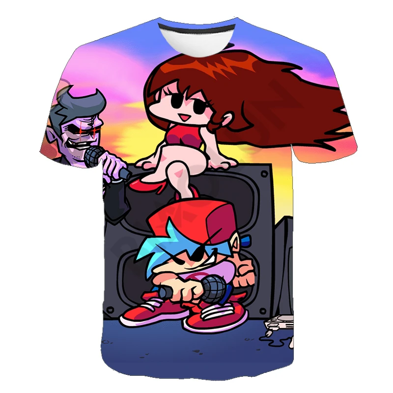 Camiseta de manga corta para ni&ntilde;os y ni&ntilde;as, camisa con estampado de Anime de dibujos animados, Popular, juego de m&uacute;sica, el viernes por la noche, 3D-3