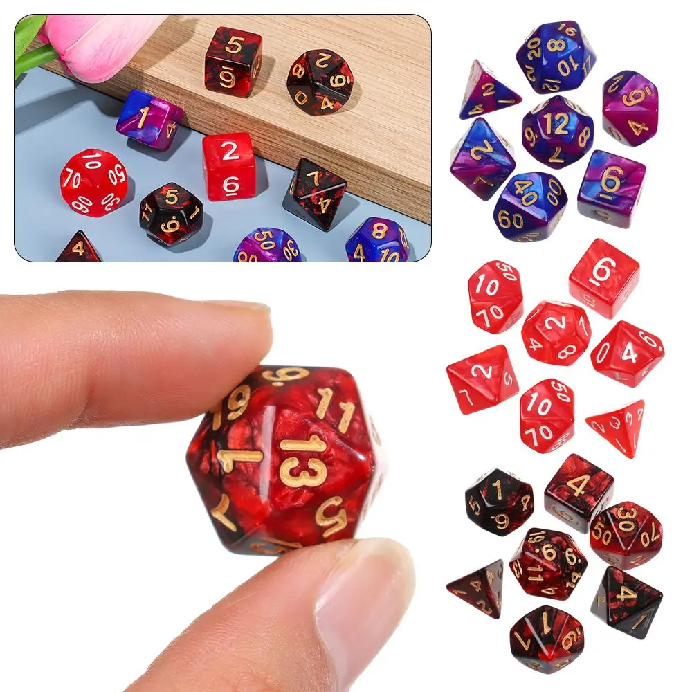 

D12 D20 для TRPG DND 7-Die Подземелья и Драконы блестящие кости Set iiпособие для игры