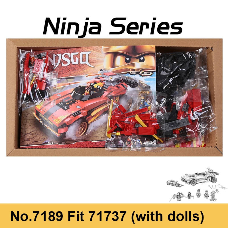 

New 599pcs X-1 Supercar Chariot Bricks Building Blocks Ninja Compatible 71737 with Figures Boys Toys for Kids Birthday Gifts