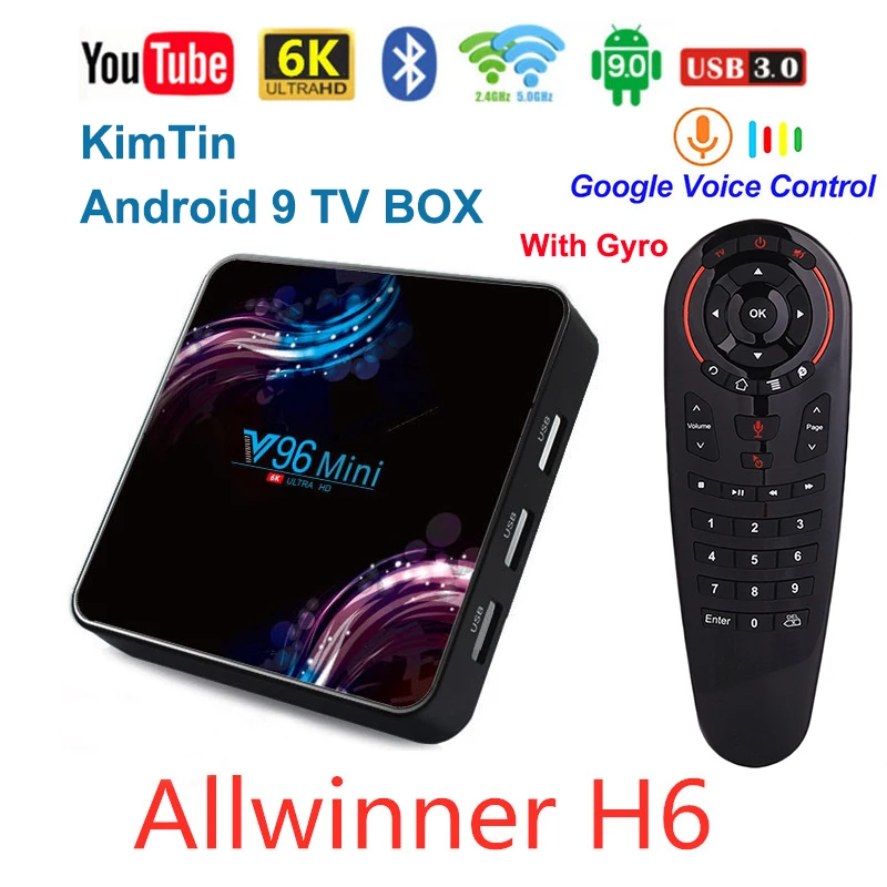 4GB 128GB V96 Mini Android 9.0 TV Box Allwinner H6 Quad Core 6K H.265 Wifi Youtube Set Top 32G/ 64G Media Player | Электроника