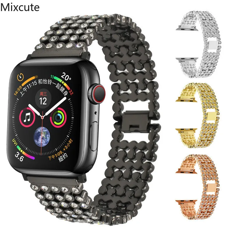 Браслет iwatch из нержавеющей стали 44 мм 42 ремешок для apple watch series 5 4 iphone браслет 3 2 1