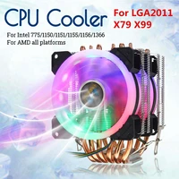 cooler 2011 cpu cooler 6heatpipe cooling fan 4pin rgb pc computer case quiet heatsink fans for intel 775115x1366 x79 x99 amd