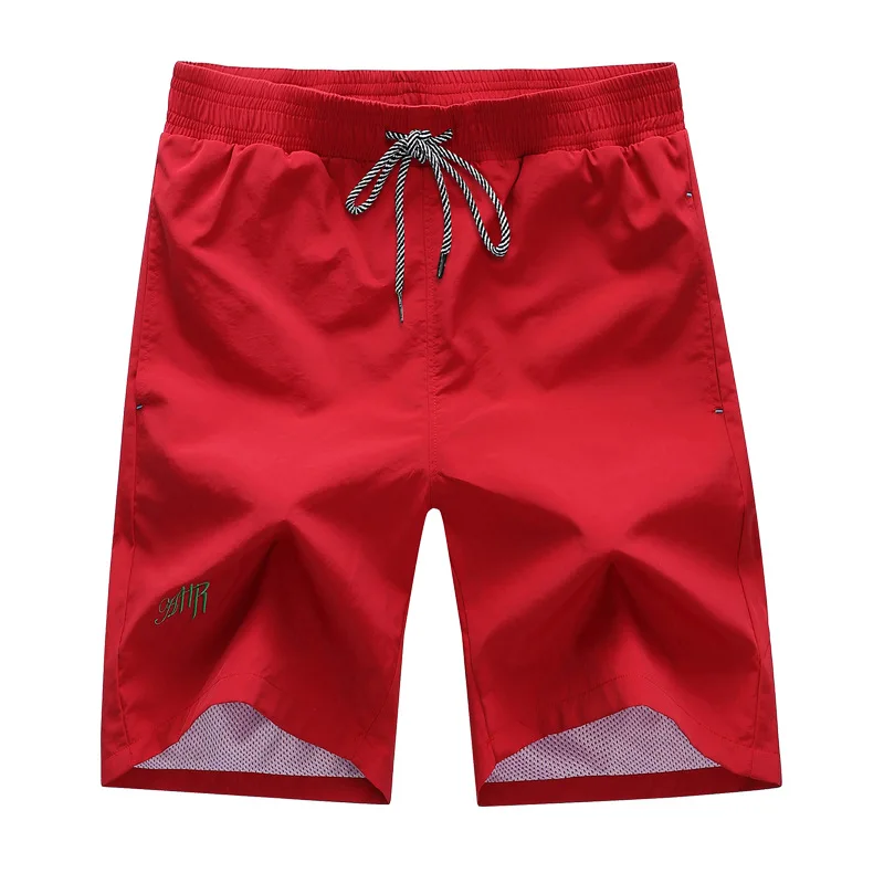 

Summer Men's Shorts Solid Quick Drying Beach Pants Inner Net Surfing Pants Loose Sports Casual Shorts Male