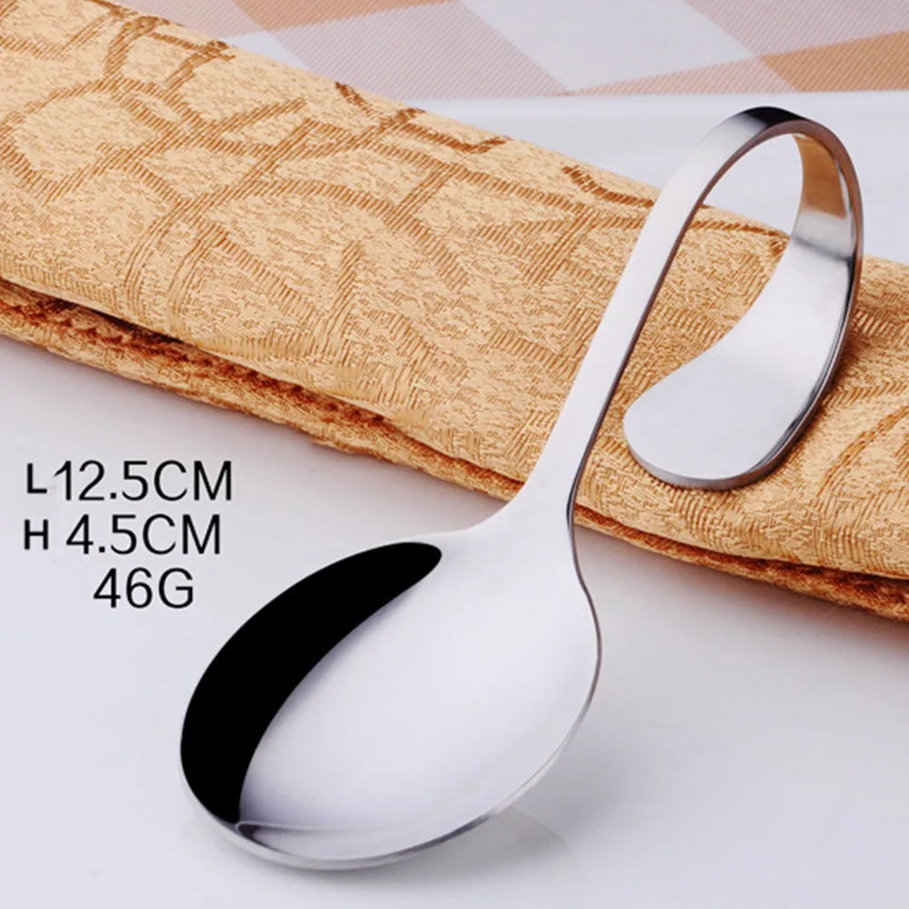 1 шт. изогнутая ручка из нержавеющей стали ложка для супа вилка мороженого