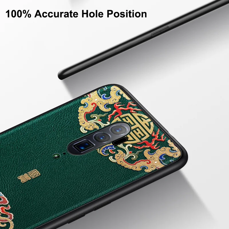 Emboss Leather Phone Case For OPPO Reno 2 Z 3 Pro ACE A5 A9 2020 Coque Luxury Matte Back Cover Realme X2 | Мобильные телефоны и