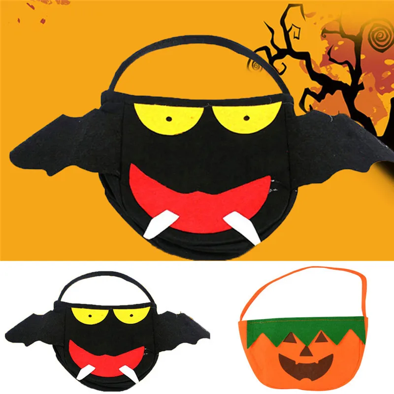 Мультяшная сумка для Хэллоуина Детские сумочки сладостей и конфет черная с