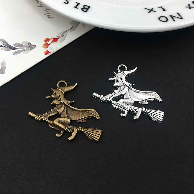 

Подвески в виде ведьмы, 35 мм x 38 мм, для изготовления ювелирных изделий, сплав фурнитура для аксессуаров, для ожерелья, сережек, 10 шт.