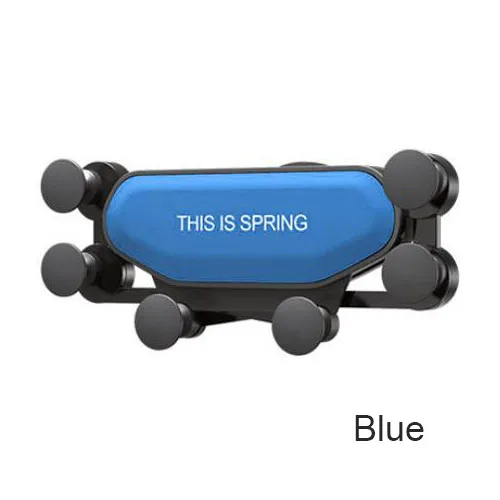 blue Universal Gravity Car Phone Holder for iPhone X XS MAX Samsung S9 S10 Plus Car Air Vent Mount Holder Auto Lock for Huawei Xiao - Color: blue