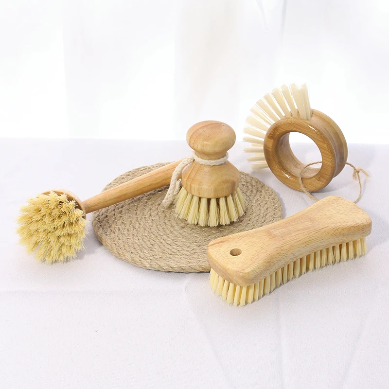 

Wooden Kitchen Supplies Pot Brush Set Home Cleaning Set