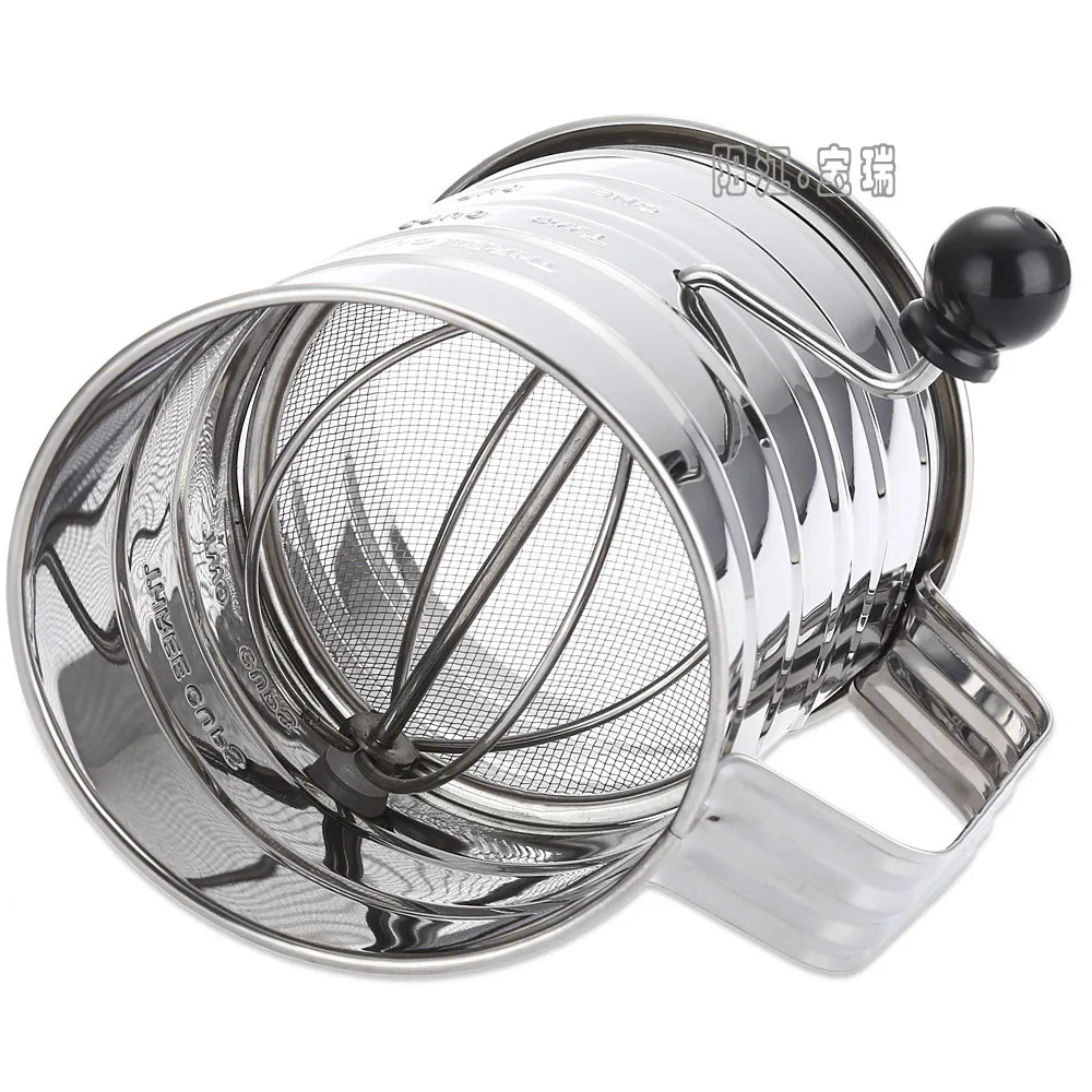 

Stainless Steel 3 Cups 4 Line Hand-held Sieve Stainless Steel Flour Mesh Sieve Baking Powder Cup Corn Sieve Powdered Sugar