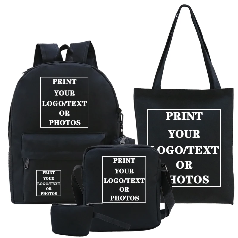 

Customize Image / Logo / Name Backpack Children School Bags Girls Book Bag Kids Teenager Bagpack Custom Backpacks 5pcs/set