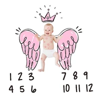 infant baby angel wing months milestone photo background diaper blankets backdrop cloth calendar bebe boy girl accessories