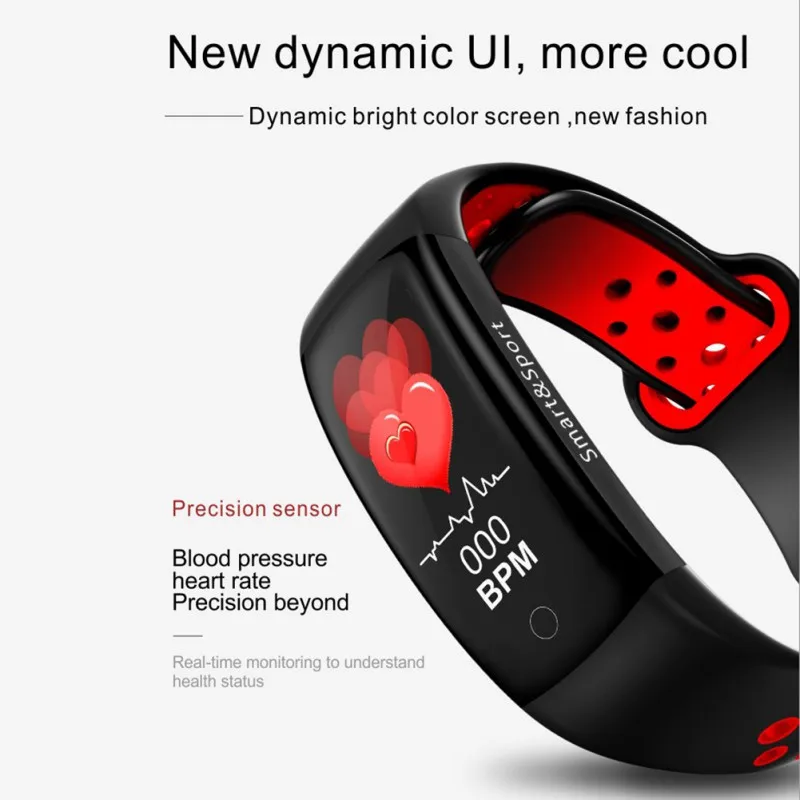 Multifunction Smart Wristband Sport IP68 Waterproof 3D Dynamic Heart Rate Blood Pressure Monitor Watch Bracelet | Электроника