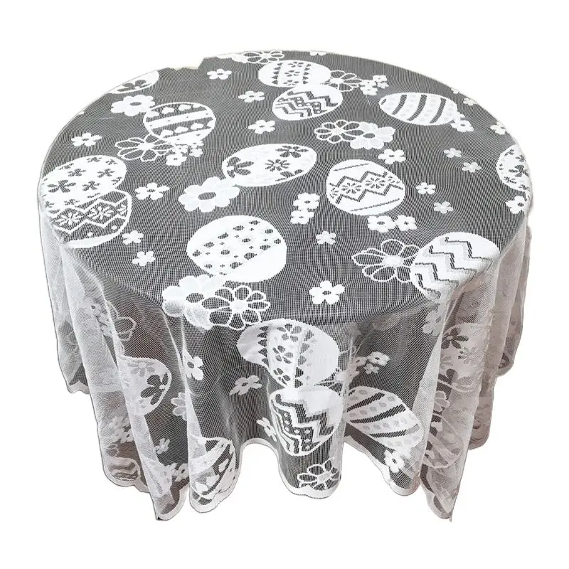 Кружевная настольная дорожка с пасхальными яйцами деревенская скатерть лента