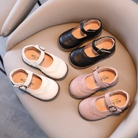 baby soft leather shoes girl princess shoes 2021 autumn new children comfortable back to school shoes peas shoes chic 21 30