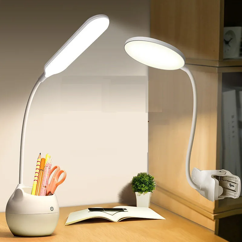 

2021 Clip Light Led Rechargeable Eye Protection Learning Children's College Dormitory Table Lamp Bedroom Bedside Lamp