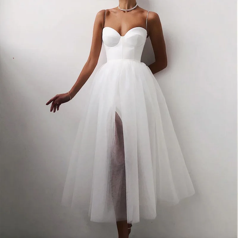 

2021 Summer Women's Evening Dress Sexy Sleeveless Spaghetti Strap Black Mesh A-line Female Long Dresses Party Ladies Clothes