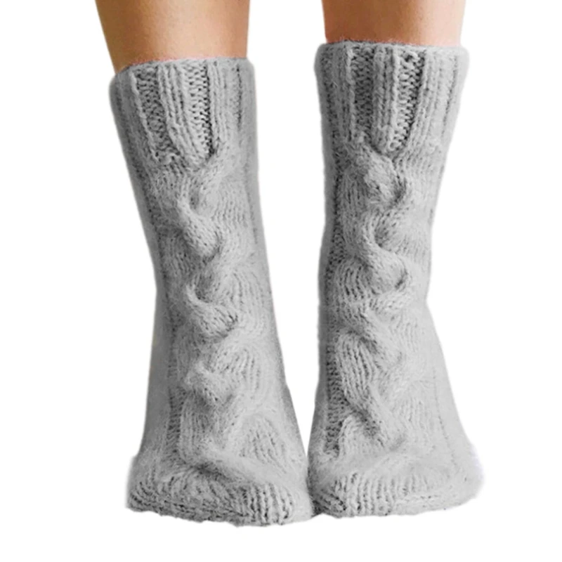 

Женские зимние толстые вязаные носки, Рождественские теплые вязаные чулочно-носочные изделия