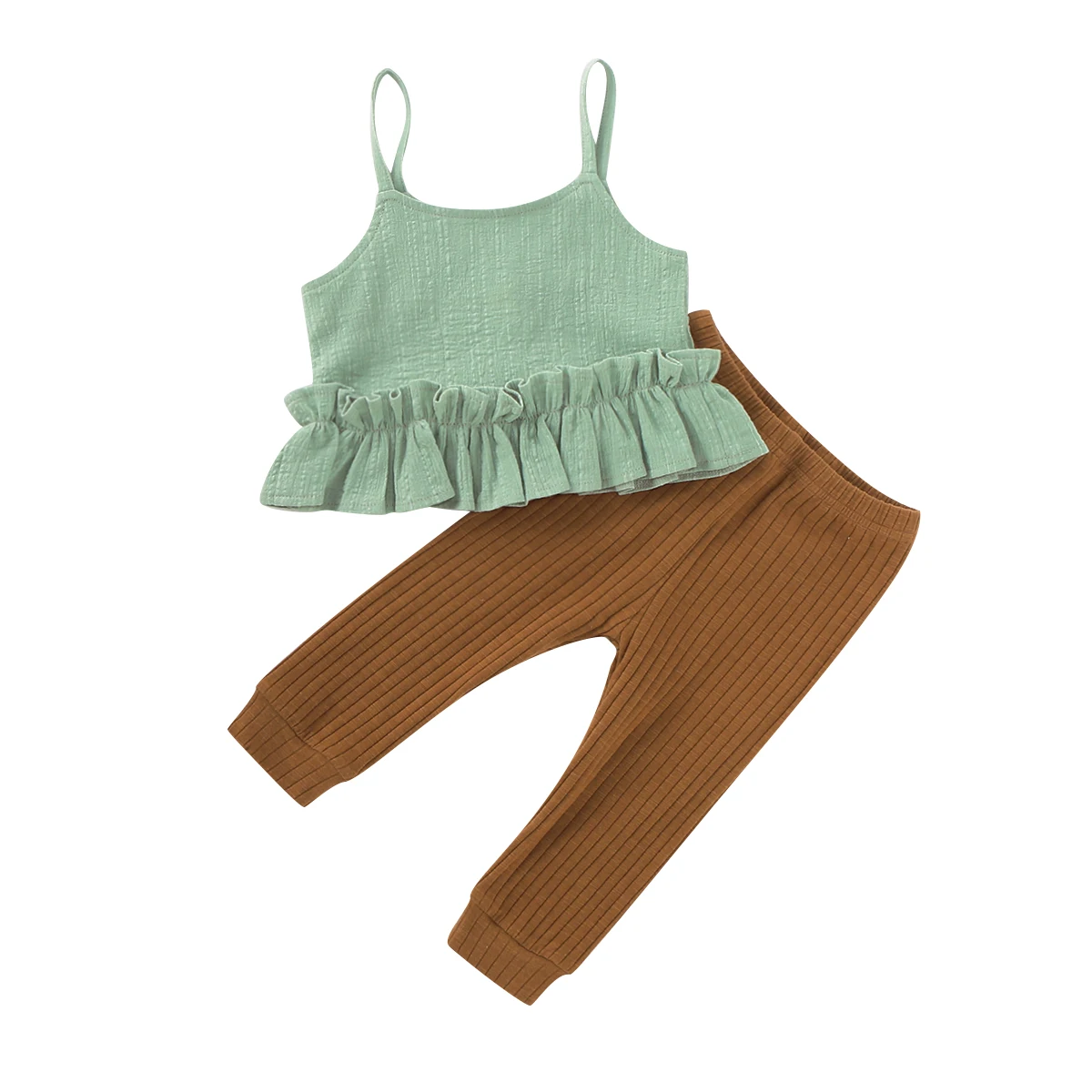 Летняя одежда для малышей 2020 г. Модная однотонная жилетка без рукавов с оборками