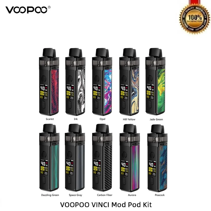 В свободном доступе! VOOPOO VINCI Mod Pod Vape Kit с батареей 1500ма/ч 5 мл и 0 96 дюймов TFT цветной
