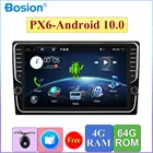 Универсальный автомобильный радиоприемник 1 Din, 10 дюймов, PX6, Android 10,0, 4 Гб ОЗУ + 64 ГБ памяти, стерео, GPS-навигация, Wi-Fi, сенсорный экран 1024*600, автомобильный ПК