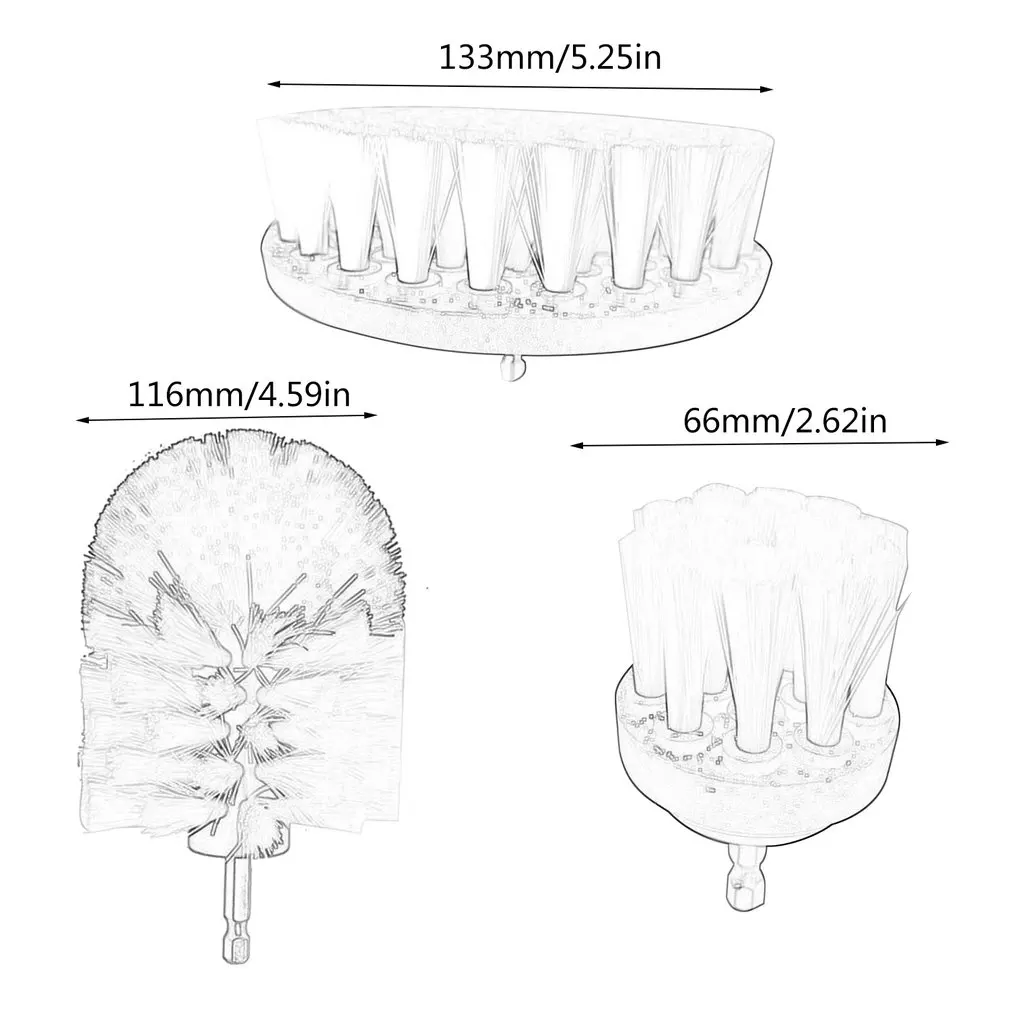 

3pcs Power Scrubber Brush Set For Bathroom Drill Scrubber Brush For Cleaning Cordless Drill Attachment Kit Power Scrub Brush