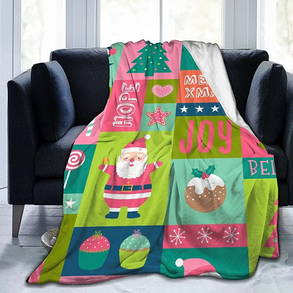 

Christmas Penguin Hat Fleece Blanket, Throw Blanket for Couch/Sofa, Winter Animal Soft Warm Bed Blankets Microfiber Blankets