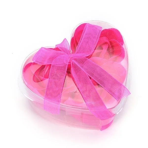 

3PCS Scented Bath Body Heart Rose Petal Wedding Gift Favor Colors Flower Soap,