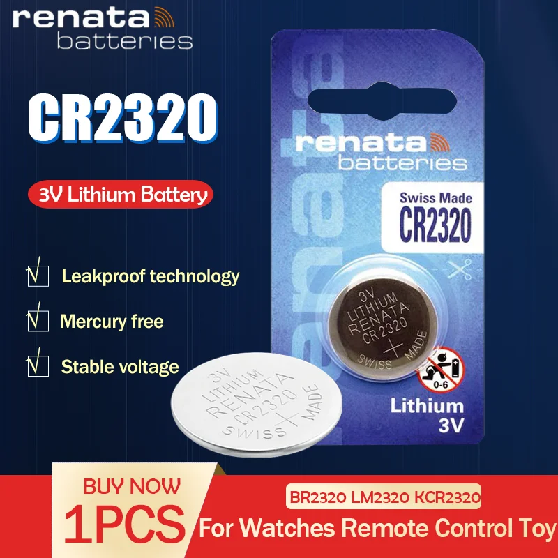 Литий-ионные аккумуляторы renata 2320 CR2320 1 шт. 150 мАч для автомобильных ключей