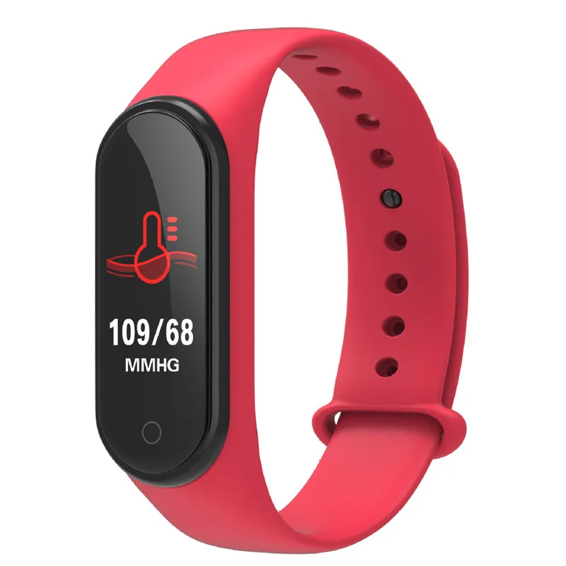 Red Smartband Soulusic M4 смарт-браслет 4 фитнес-трекер часы спортивный браслет пульсометр умный Браслет для измерения артериального давления браслет PK mi band 4 - Цвет: Red Smartband