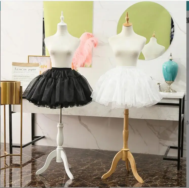 

Hot Sale White Black Organza Puffy Tutu Ballgown Petticoat Hoopless Lolita Underskirt in Stock