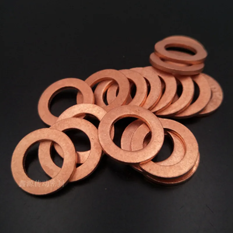 50/100pcs M3 M4 M5 M6 M8 M10-M30 Copper Washer Shim Flat Ring Seal Gaskets Sump Plugs Seal Plain Spacer Washers Fastener
