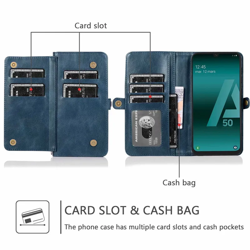 Роскошный кожаный чехол бумажник с откидной крышкой для samsung Galaxy S8 S9 S10 E Note 8 9 10 Plus