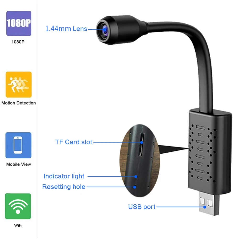 Беспроводная мини камера видеонаблюдения 1080P Wi Fi USB микро DV в режиме реального