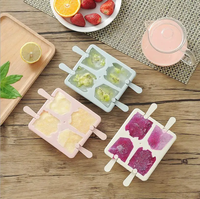 Форма для мороженого с мультяшным рисунком кухонный поднос 4 отверстиями и