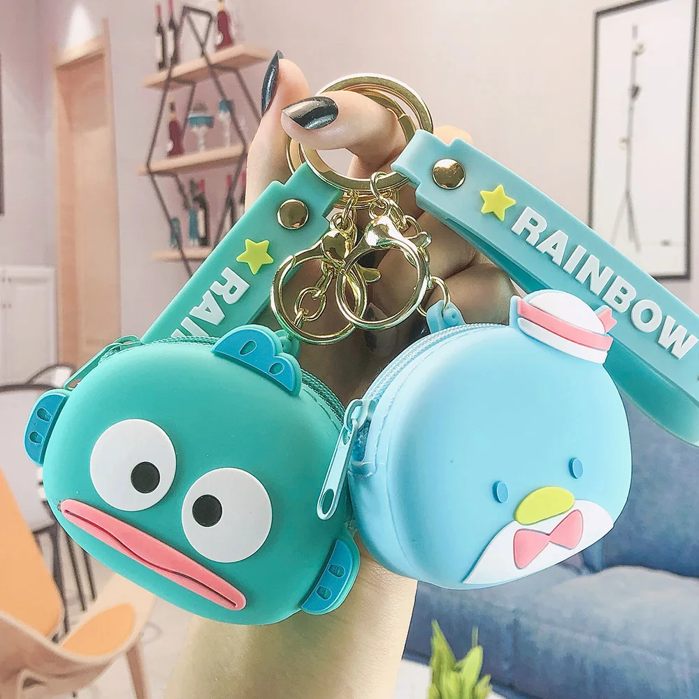 

New Cartoon Animal Keychain Cute Expression Coin Purse Keyring Fashion Bag Ornaments Creative Car Accessories Gift