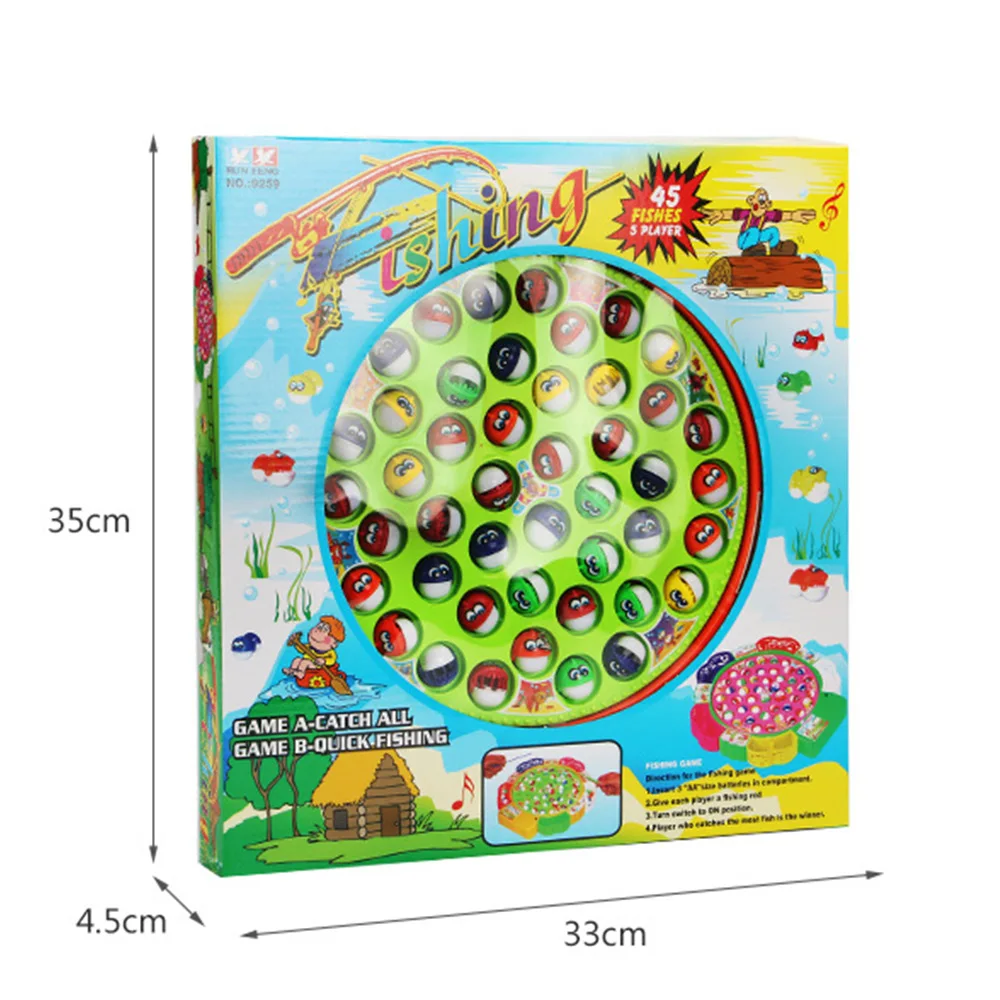 

Electric Musical Rotating Fishing Toy Outdoor Sports Educational Toys Children Board Play Fish Game Magnetic Fish For Boys Girls
