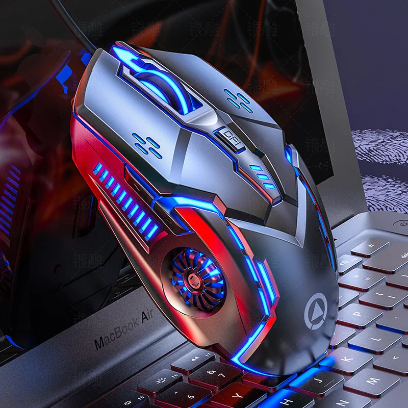 

Gamer Ergonomic Gaming USB Wired Mause 5500 DPI Silent Mice with LED Backlight 6 Butto Computer Mouse N for PC Laptop