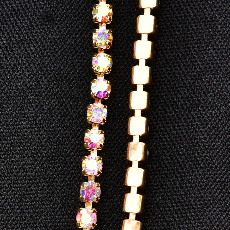 10 метров/рулон яркий стразами Серебряный базы уплотнения Коготь AB Цвет Кристалл