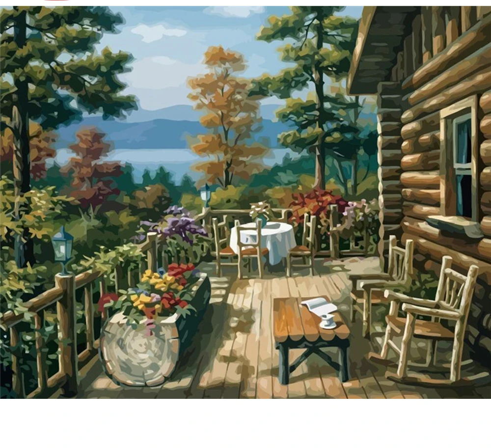 

CraftArtGo Painting By Numbers Landscape Drawing On Canvas HandPainted Gift Picture By Number Waterfall Kits Home Decoration