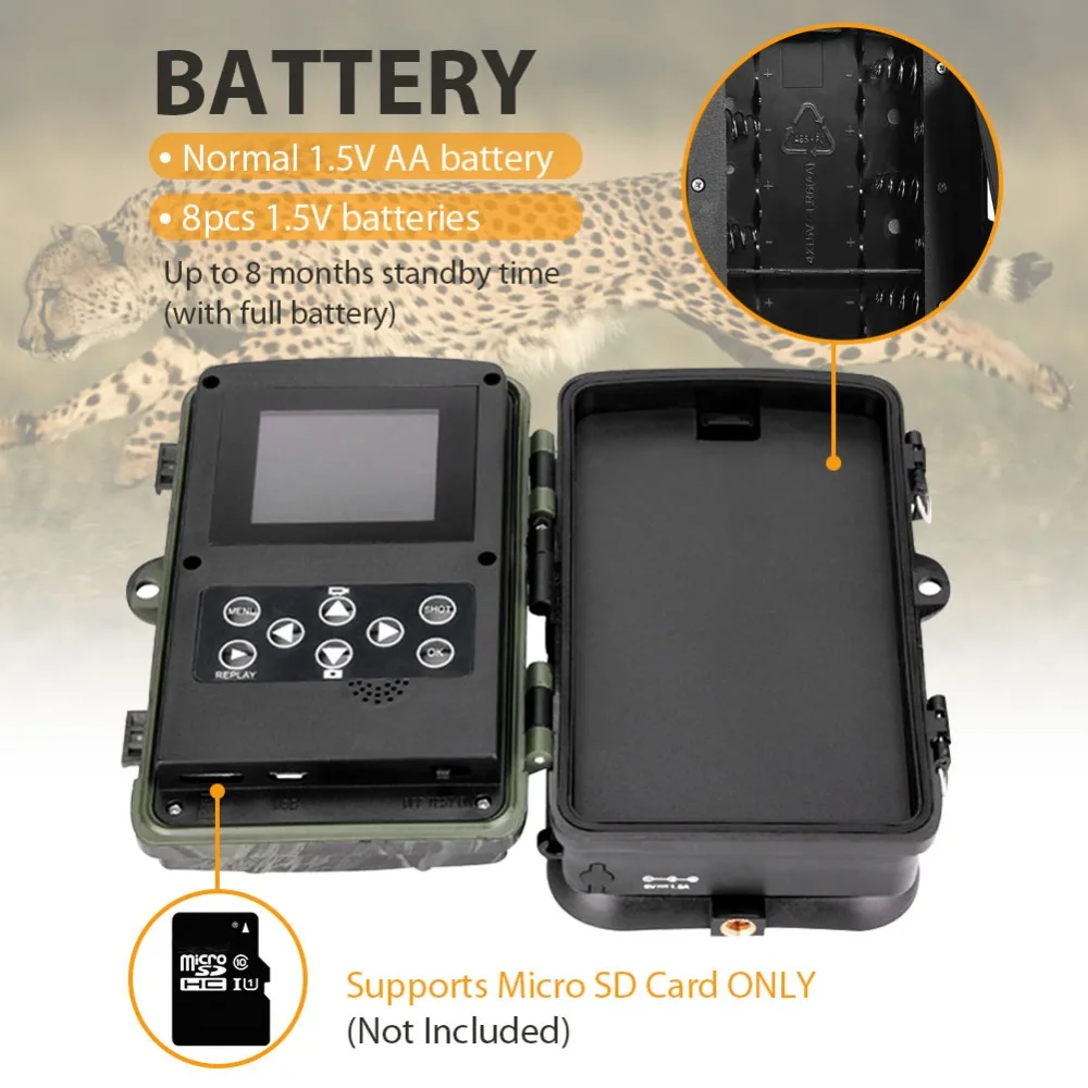 HC801 20MP охотничья камера без свечения 940nm IR LEDs Trail Camera s IP65 водонепроницаемая