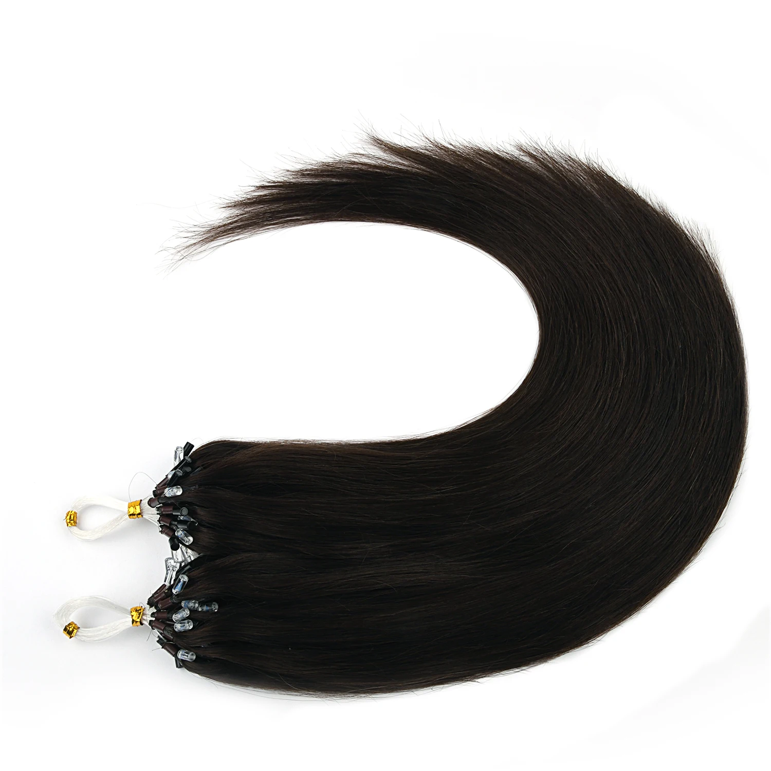 BILY Micro Loop 100% натуральные человеческие волосы удлинители прямой аппарат Remy Ring Beads
