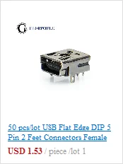 30 шт./партия основа край 5 Pin Тип B SMT Micro USB разъем Плоский порт Джек хвост штепсельная Вилка терминалы для samsung huawei