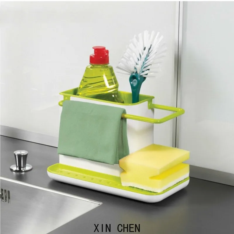 

kitchen Storage Shelf Sponge Holder Draining Sink Box Organizer Draining Rack Dish Storage Rack Stands Tidy Utensils Towel Rack