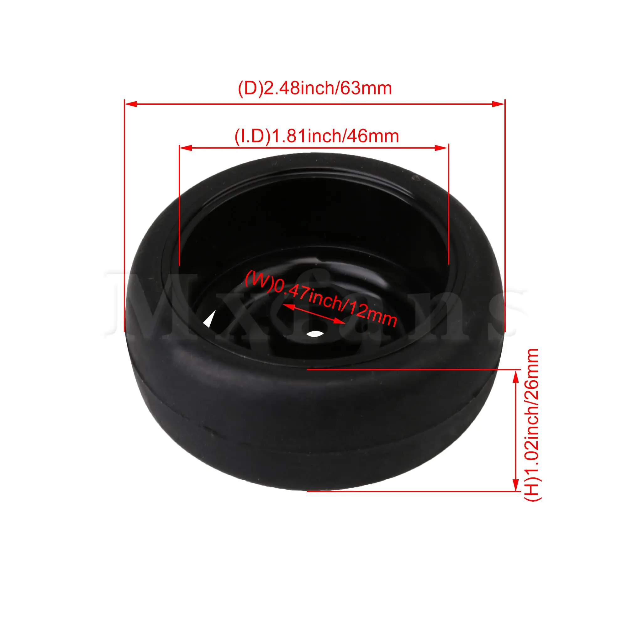 

Mxfans 4pcs 1:10 RC Tires Black 4 Holes Wheel Rims Replacement for WPL D12-030