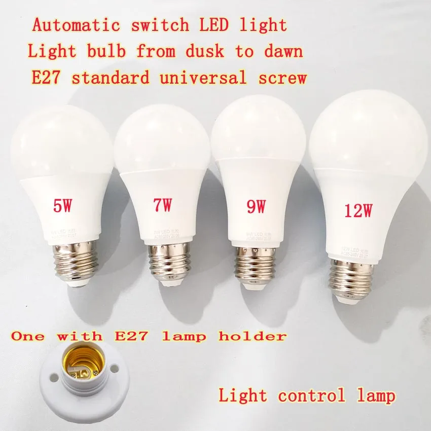 

LED Sensor Bulb 5W 7W 9W 12W AC85-265V Dusk To Dawn Sensor Light Bulb Day Night Light Auto ON/OFF LED Lamp For Home Lightin